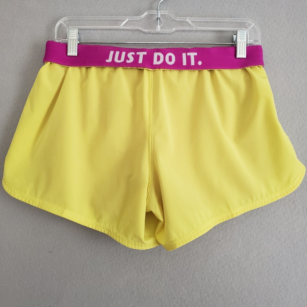 Nike M Running Shorts 2011 Yellow Magenta Dri-FIT Compression Liner 2-in-1 Yoga